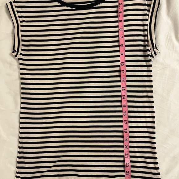 Women's Black and White Striped Top - Picture 3 of 5
